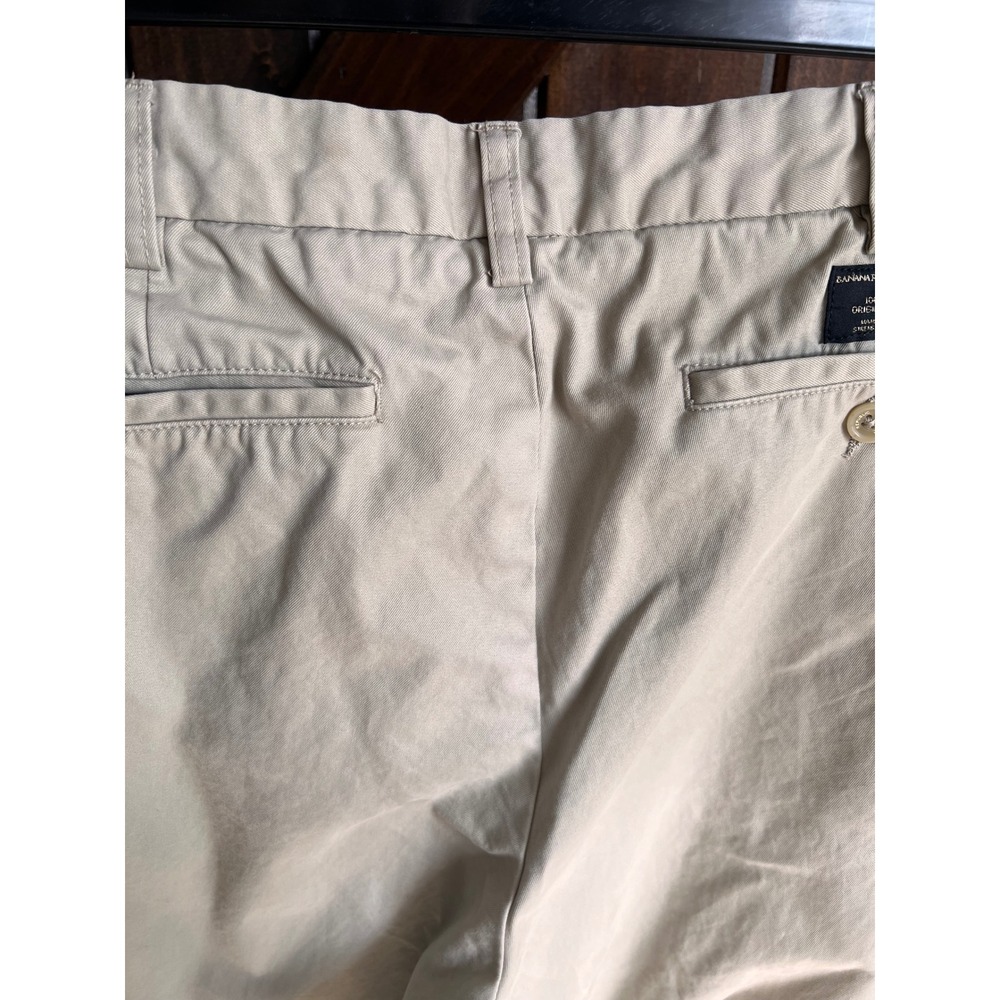 Banana Republic Gavin Straight Fit Chinos Mens 38x32 Khaki Tan 100% Cotton Pants - Picture 10 of 15